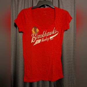 Reebok Women's Red Blackhawks Tee